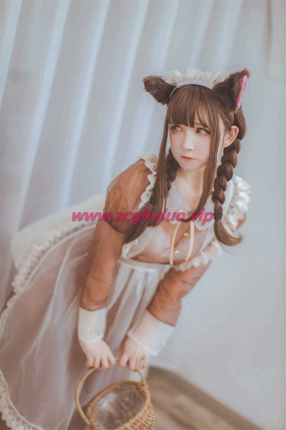 Coser衣衣透明白袜女仆31图(內衣透明)插图