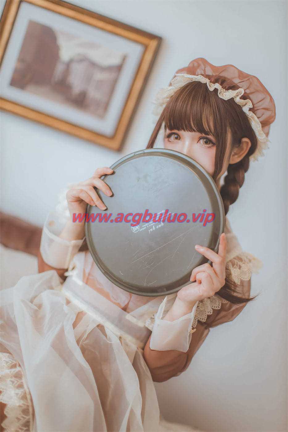 Coser衣衣透明白袜女仆31图(內衣透明)插图2