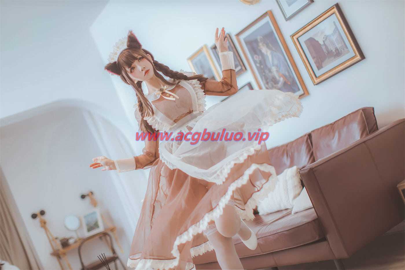 Coser衣衣透明白袜女仆31图(內衣透明)插图3